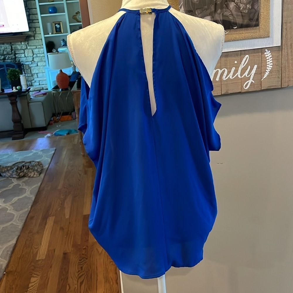 Express Royal Blue Cold Shoulder Top - Picture 5 of 7
